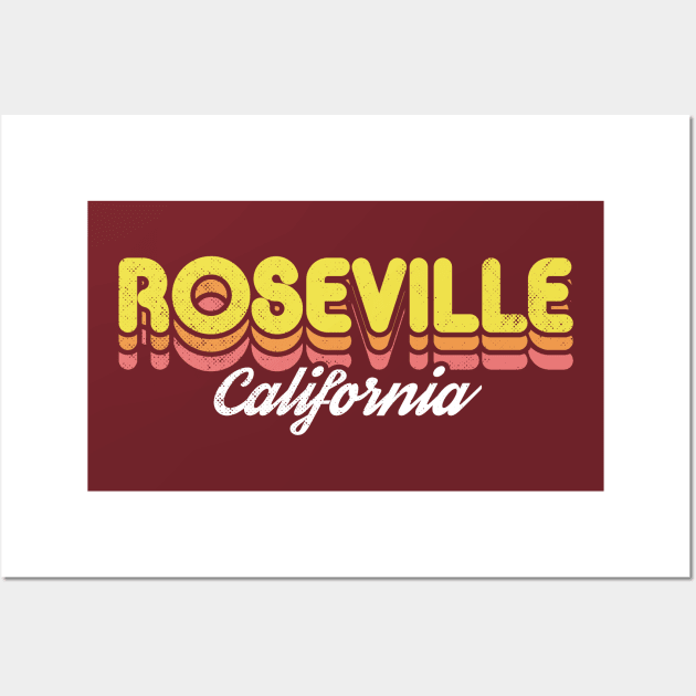 Retro Roseville California Wall Art by rojakdesigns